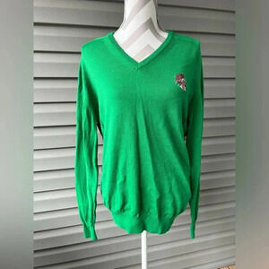 Vintage The Titleist Collection Golf Sweater Green Indian Chief Embroidered M